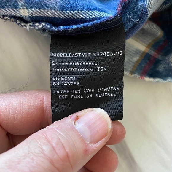 Tribal Jeans Women's Blue‎ Acid Wash Plaid Long Sleeve Button Up Shirt Size Med - Picture 9 of 15